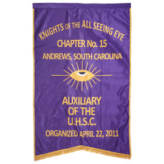 Knights of The All Seeing Eye Banner - Printed With Gold Braid & Fringe