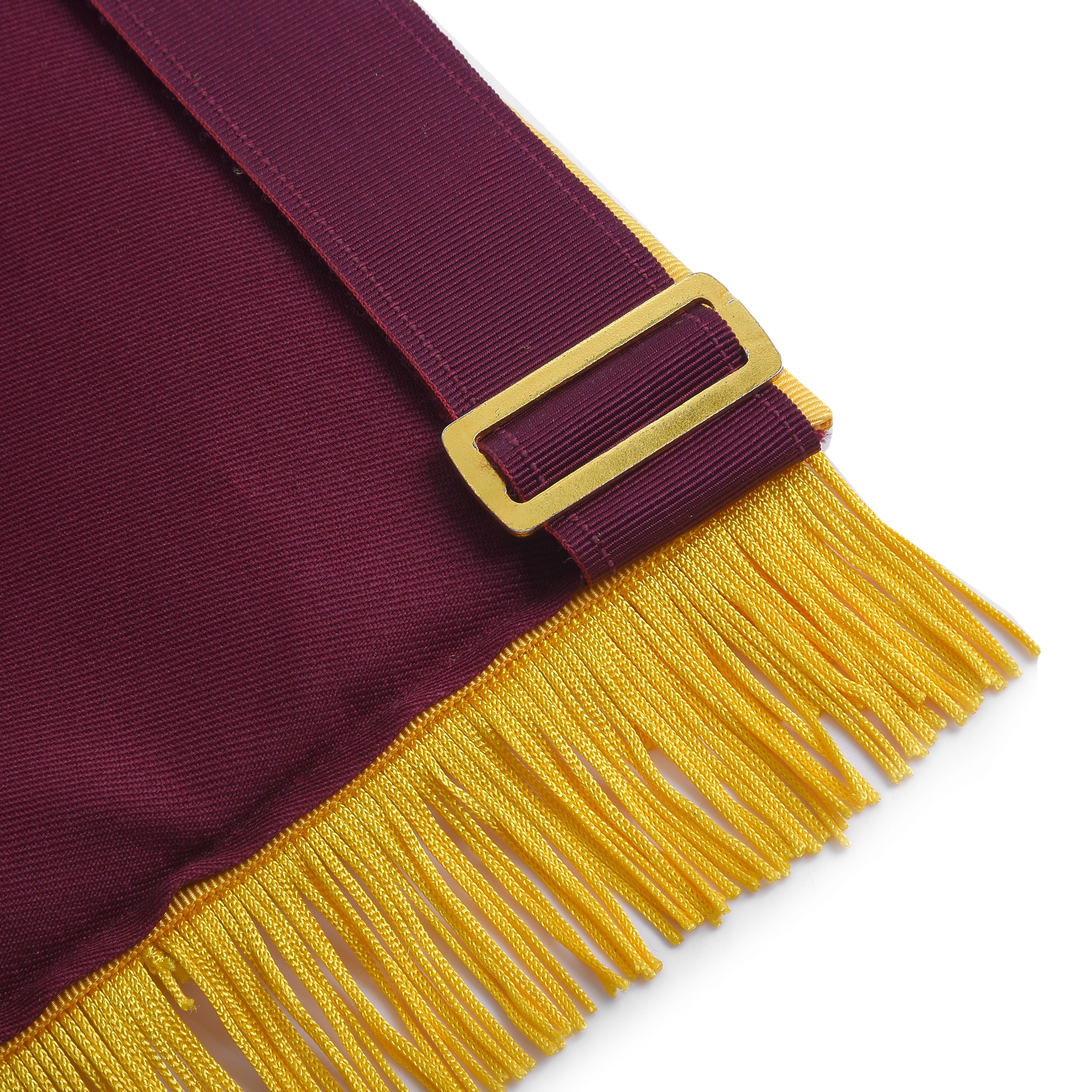 Order Of The Amaranth Apron - Maroon Velvet With Yellow Borders & Fringe