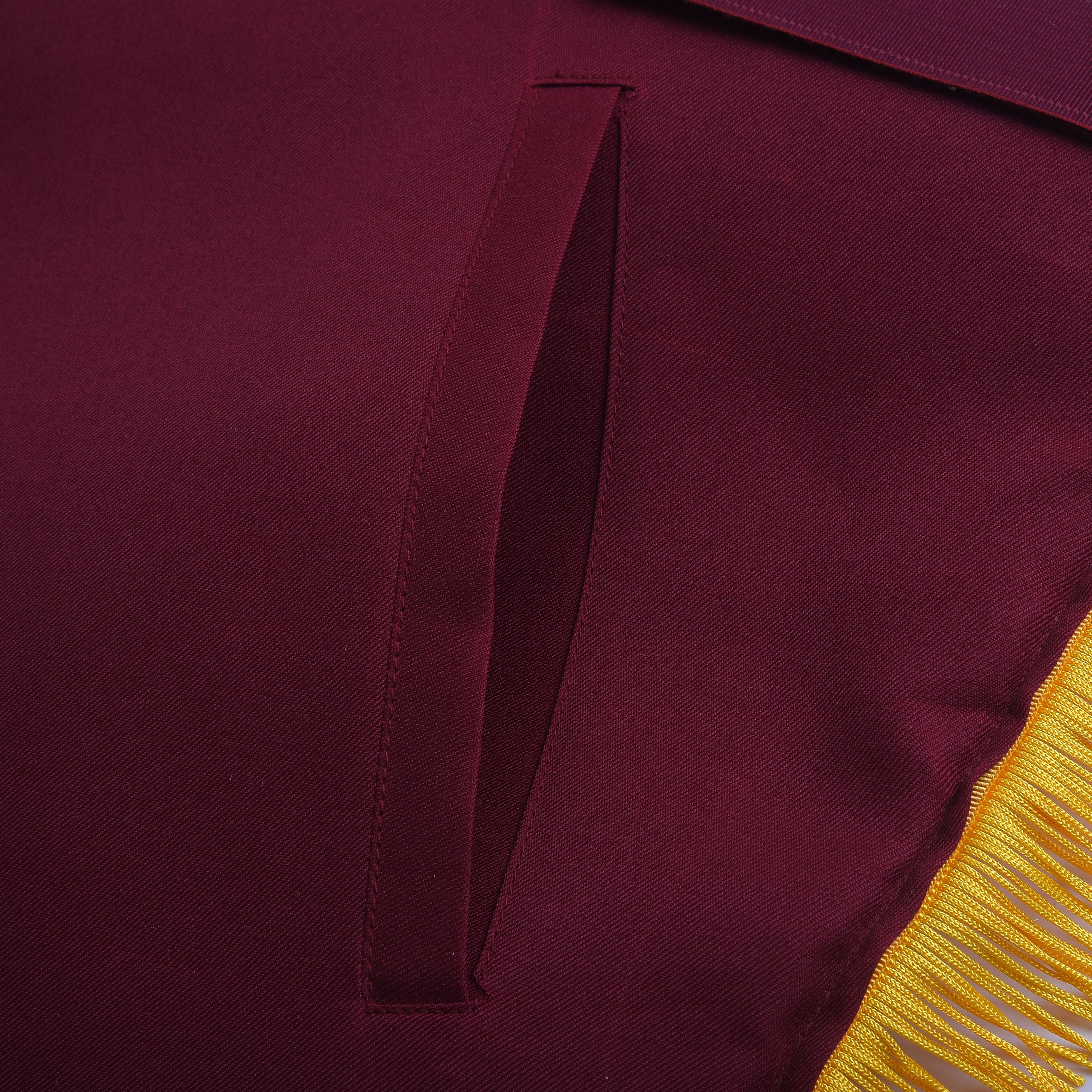 Order Of The Amaranth Apron - Maroon Velvet With Yellow Borders & Fringe