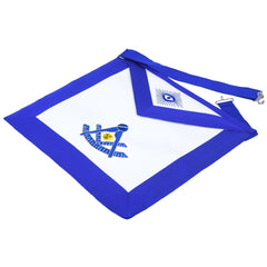 Past Master Blue Lodge California Regulation Apron - Royal Blue with Gold Sun