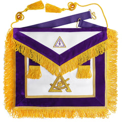 Past Thrice Illustrious Master Royal & Select Masters English Regulation Apron - Purple With Gold Fringe