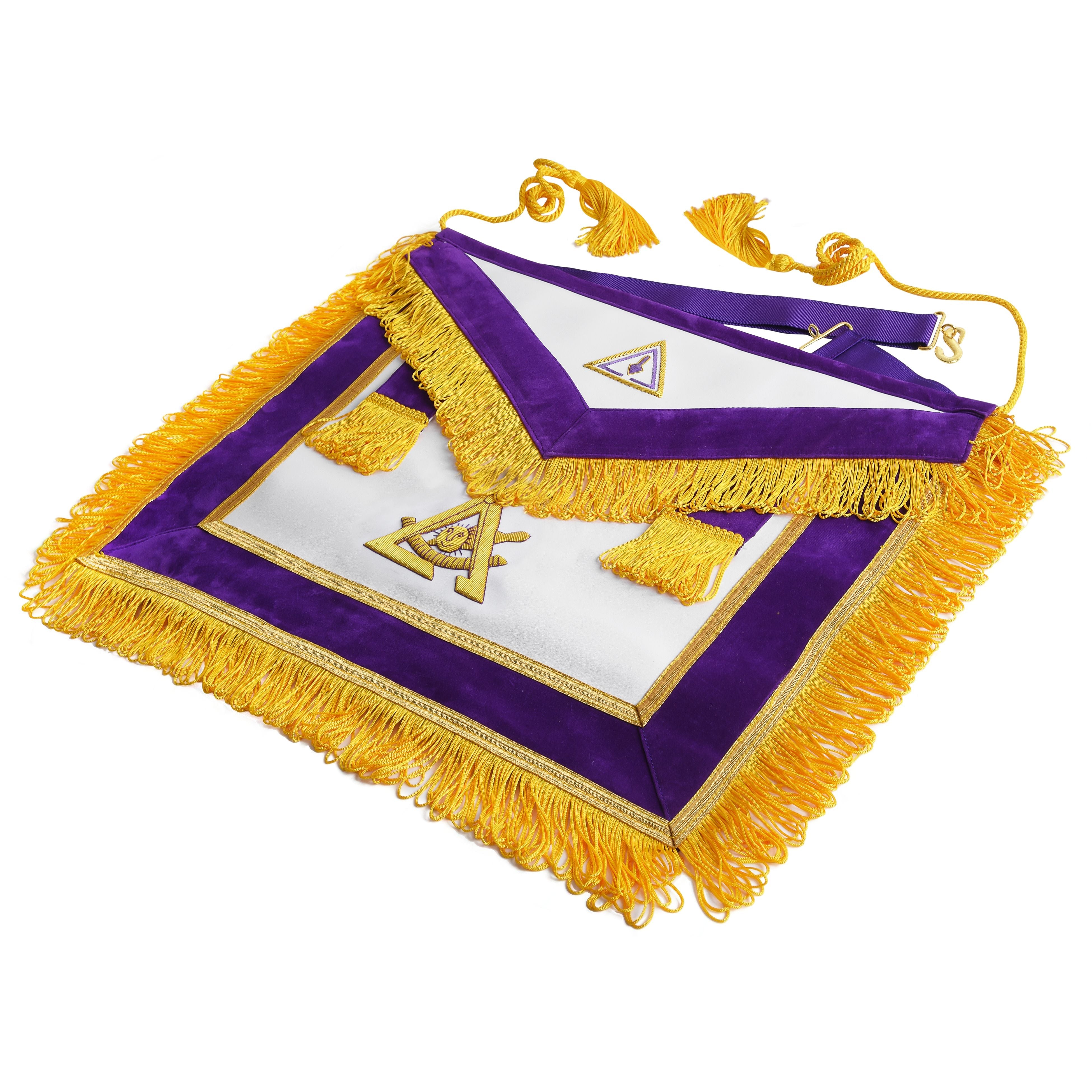 Past Thrice Illustrious Master Royal & Select Masters English Regulation Apron - Purple With Gold Fringe