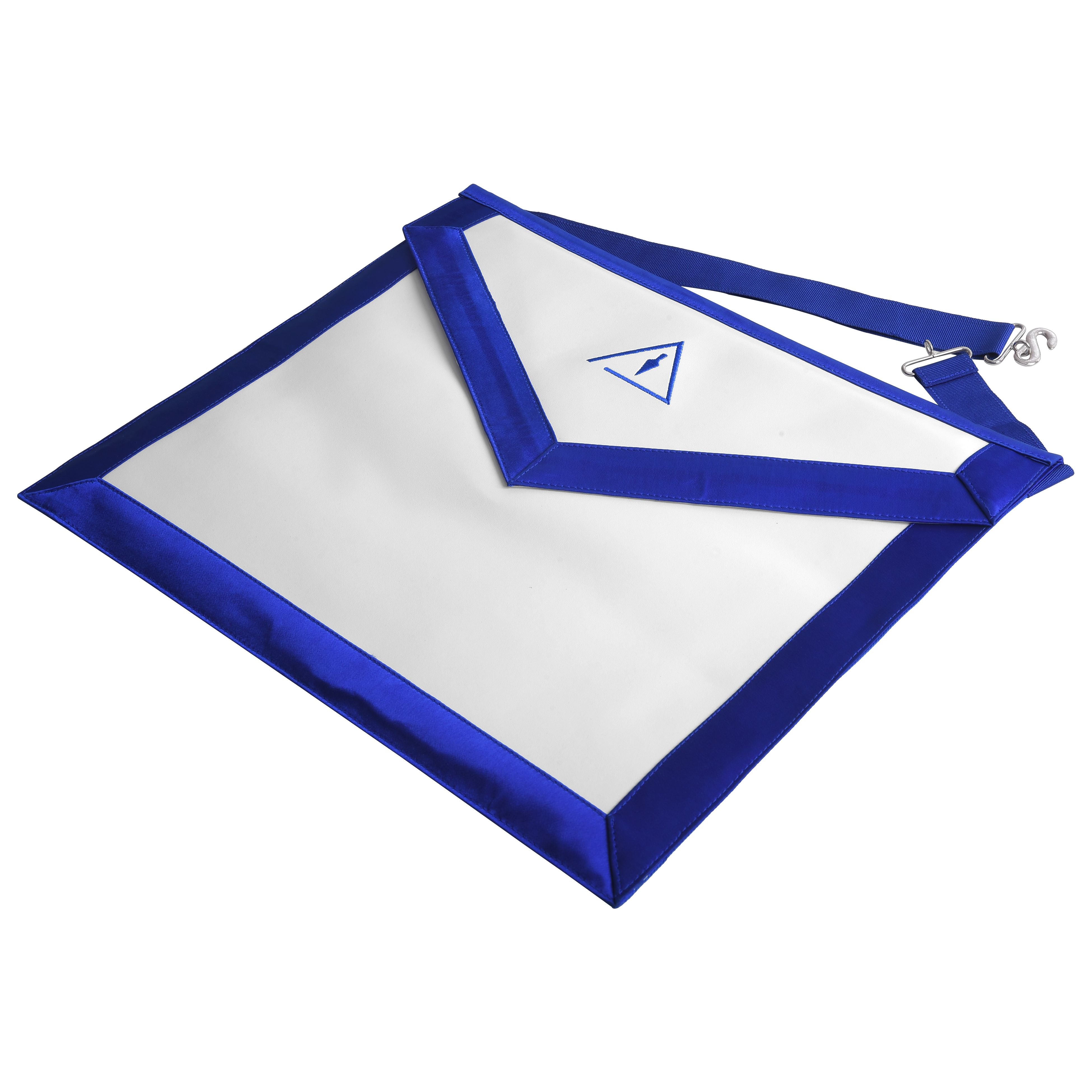 Royal & Select Masters English Regulation Apron - White & Blue Embroidery