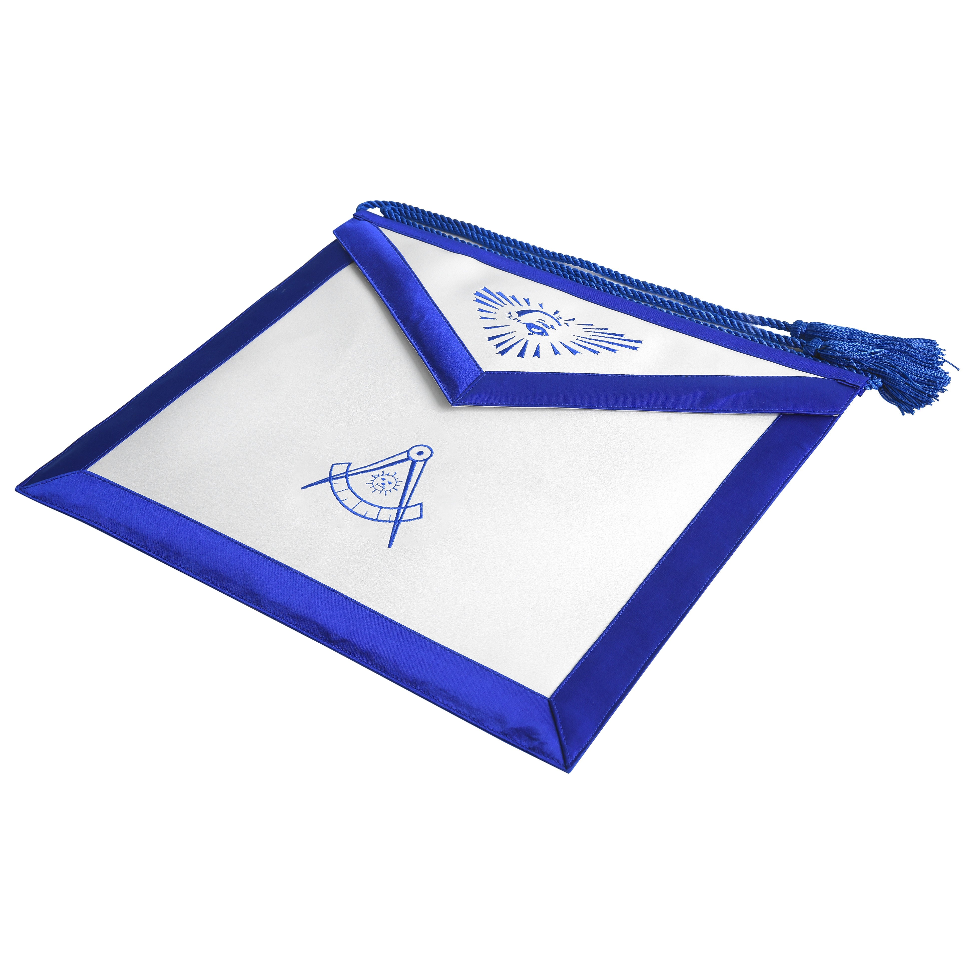 Past Master Blue Lodge Apron - Blue Tassels