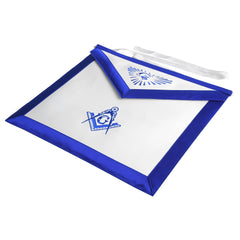 Master Mason Blue Lodge Apron - White Tape Ties