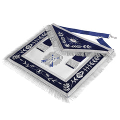 Treasurer Blue Lodge Officer Apron - Navy Blue With Fringe & Side Tabs