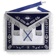 Marshal Blue Lodge Officer Apron - Silver Fringe & Side Tabs