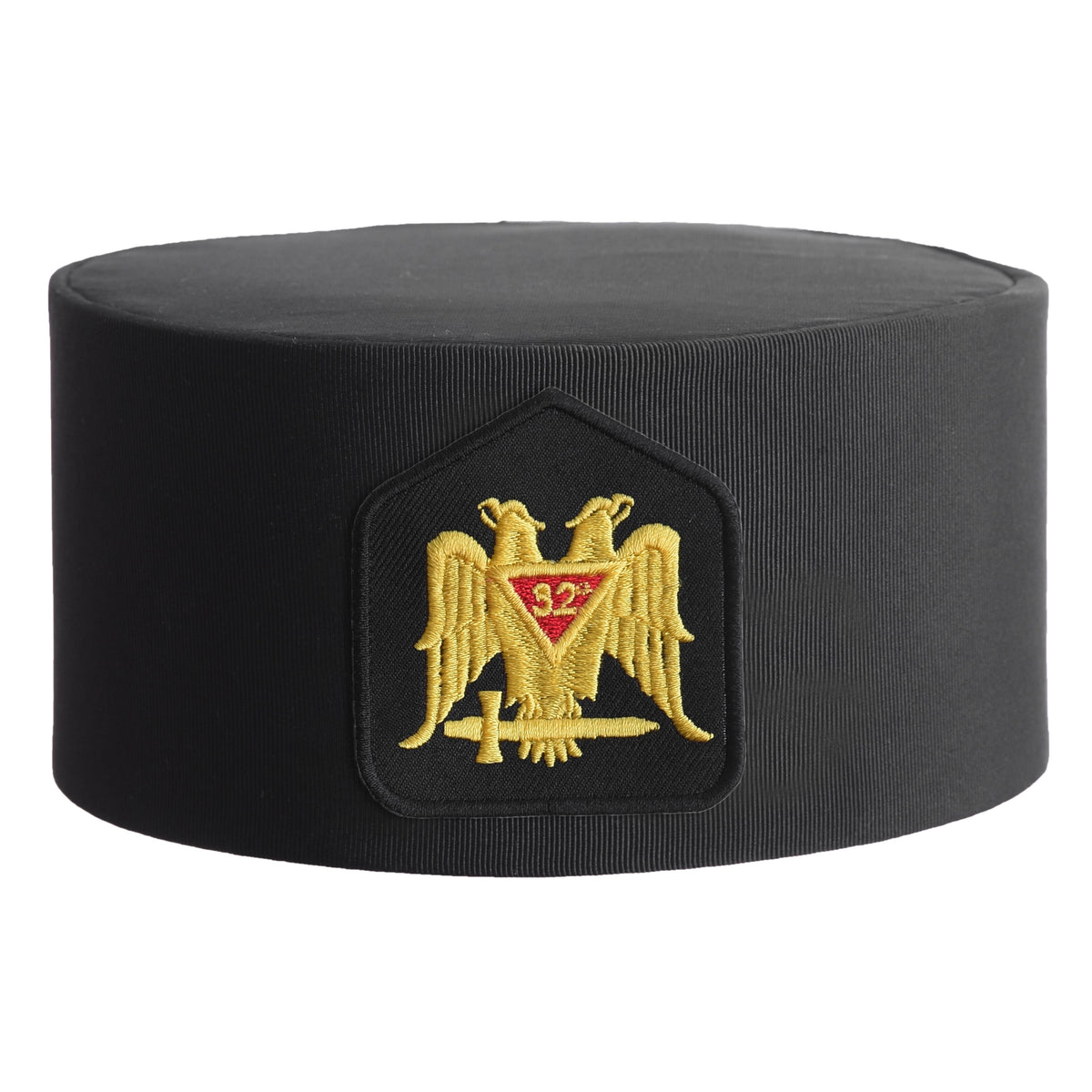 32nd Degree Scottish Rite Crown Cap - Black Rayon With Gold Double Eagle