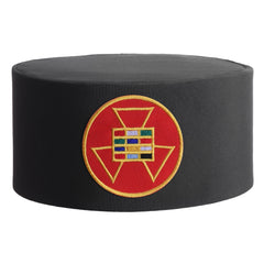 Past High Priest Royal Arch Chapter Crown Cap - Black Rayon With Round Red Patch