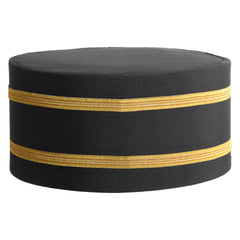 Knights Templar Commandery Crown Cap - Black With Two Gold Braids