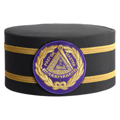 Past Grand Master Blue Lodge Crown Cap - Purple Patch With Double Braid