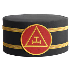 Royal Arch Chapter Crown Cap - Red Triple Tau With Gold Braids