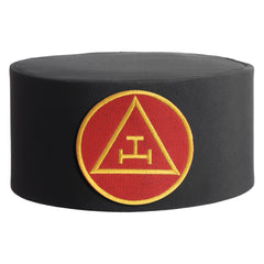 Royal Arch Chapter Crown Cap - Black With Red & Gold Triple Tau