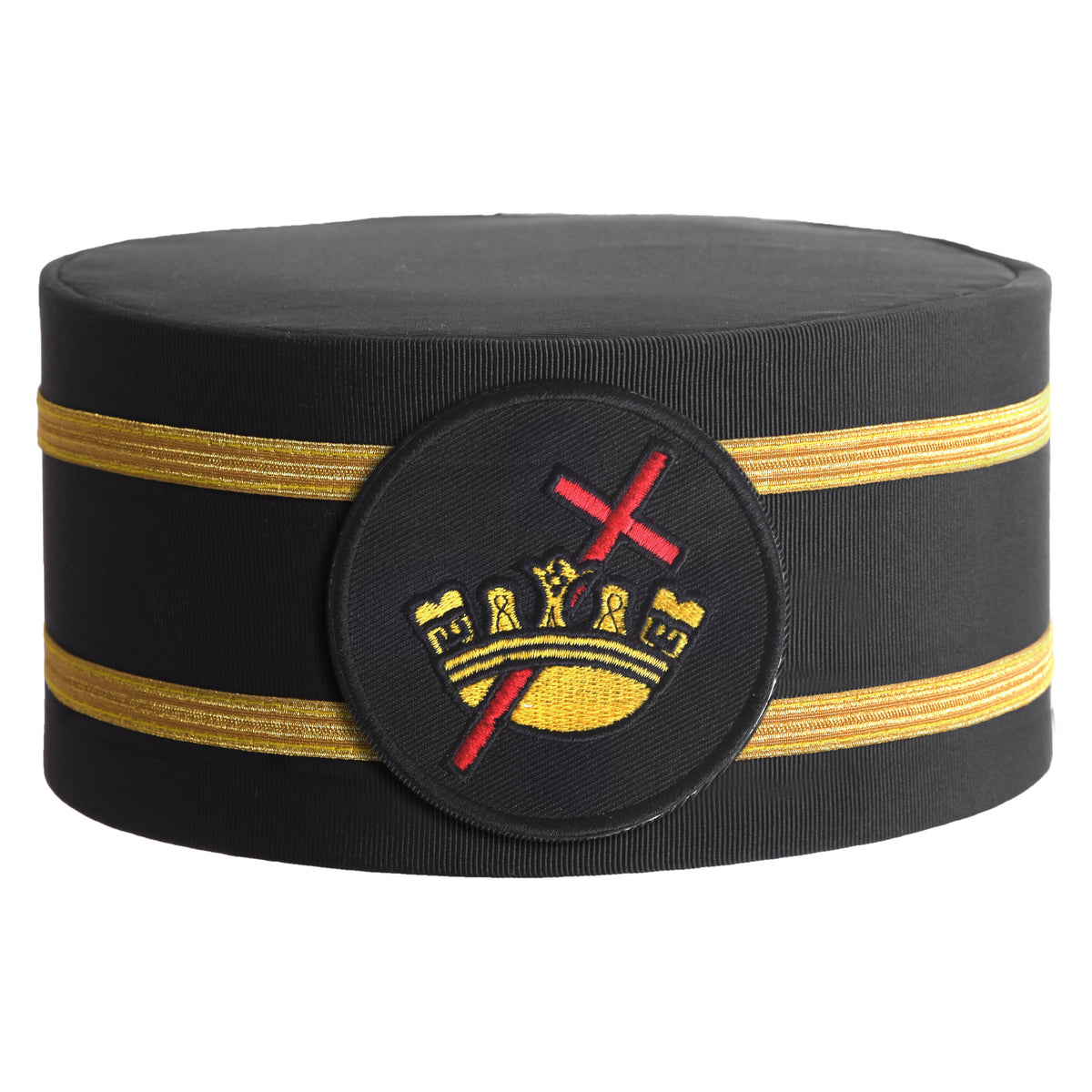 Knights Templar Commandery Crown Cap - Black With Double Braid