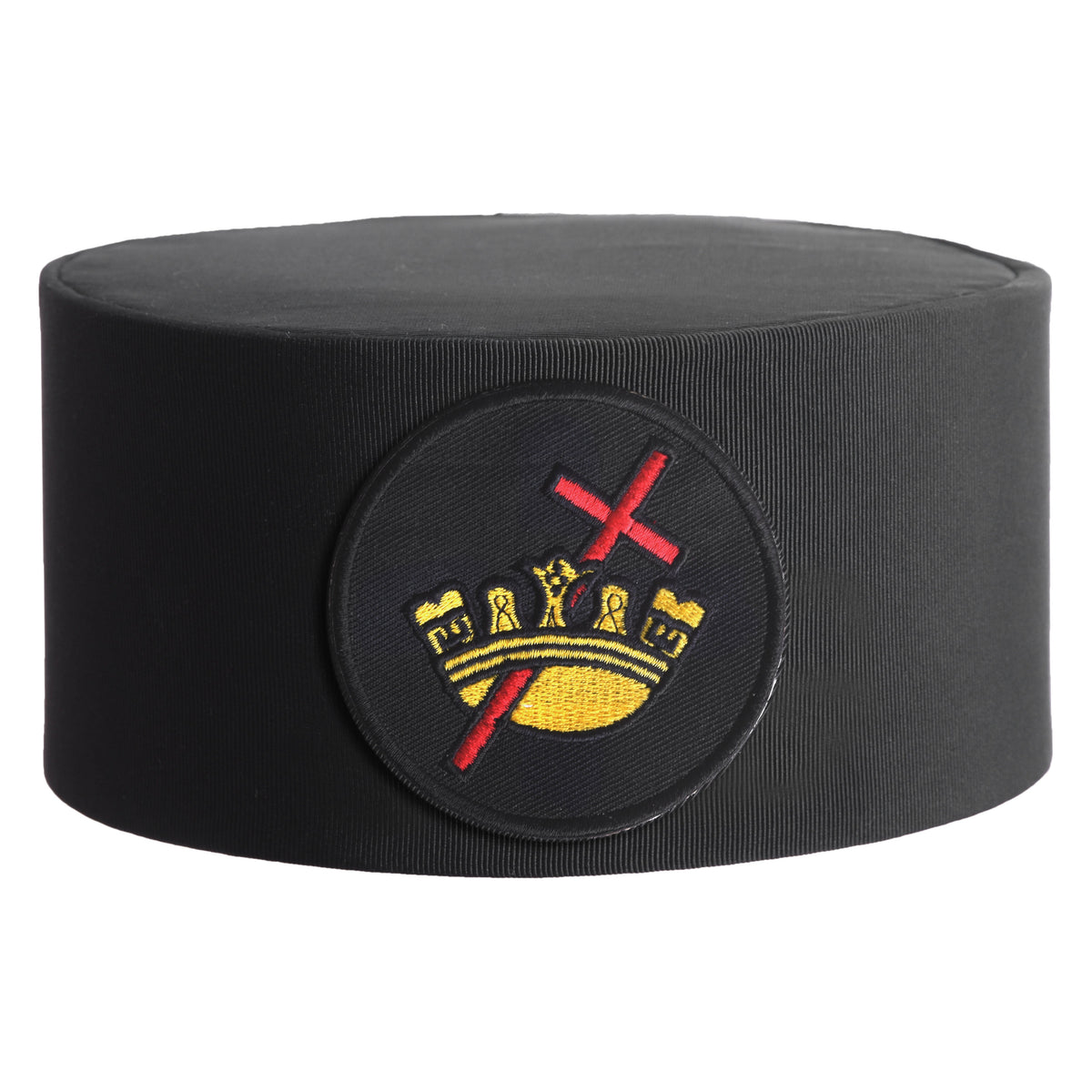 Knights Templar Commandery Crown Cap - Black With Round Patch