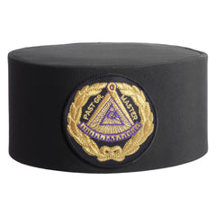 Past Grand Master Blue Lodge Crown Cap - Black Patch With Gold Emblem