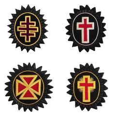 Knights Templar Chapeau Rosettes - Bullion Embroidery