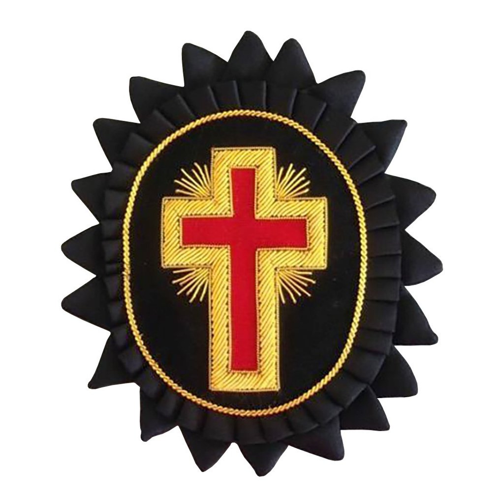 Knights Templar Chapeau Rosettes - Bullion Embroidery