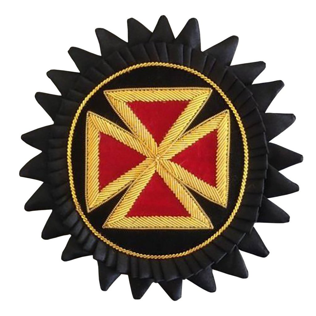 Knights Templar Chapeau Rosettes - Bullion Embroidery