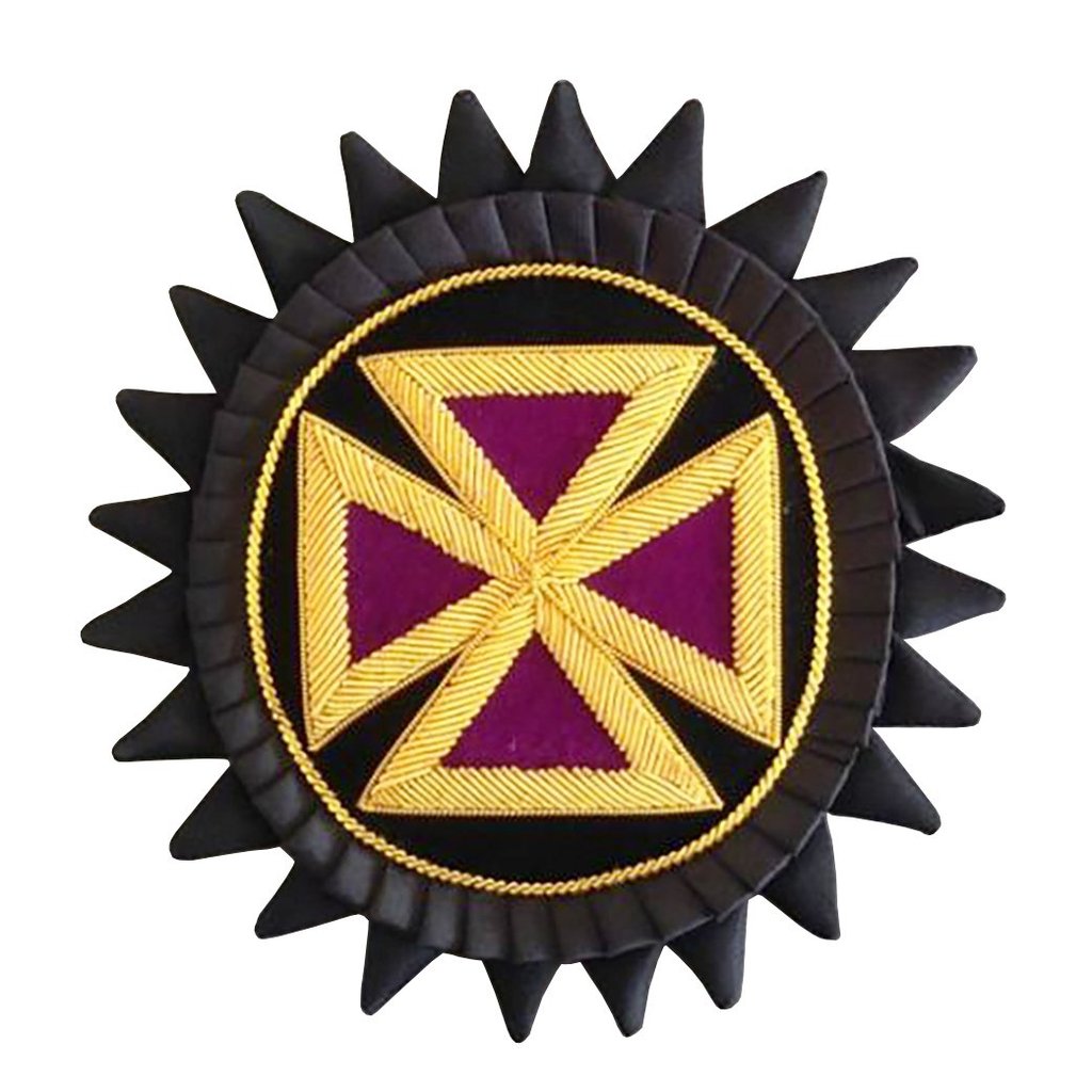 Knights Templar Chapeau Rosettes - Bullion Embroidery