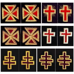 Knights Templar Sleeve Crosses - Bullion Embroidery