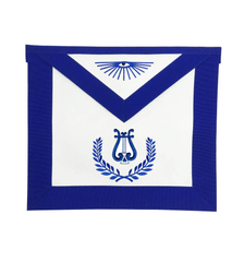 Organist Blue Lodge Officer Apron - Royal Blue with Wreath