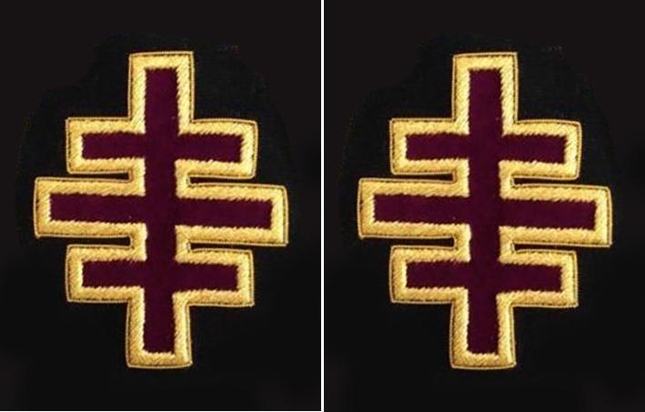 Knights Templar Sleeve Crosses - Bullion Embroidery