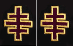 Knights Templar Sleeve Crosses - Bullion Embroidery