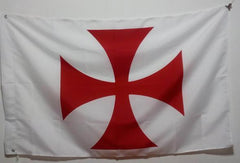 Cross Patée Knights Templar White Flag