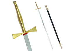 Masonic Sword with Gold Hilt and Black Scabbard 35 3/4" + Free Case