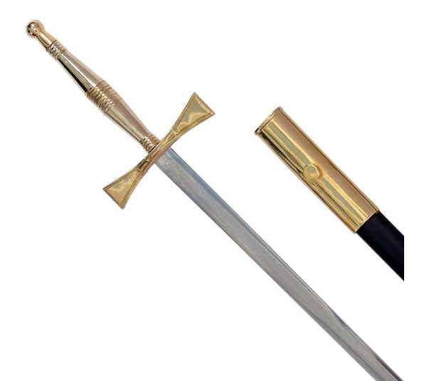 Masonic Sword with Gold Hilt and Black Scabbard 35 3/4" + Free Case