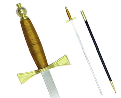 Masonic Sword with Brown Gold Hilt and Black Scabbard 35 3/4" + Free Case