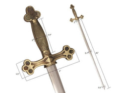 Masonic Ceremonial Sword Square Compass G + Free Case