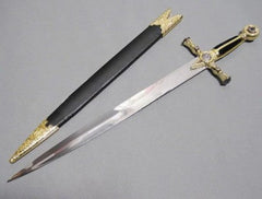 Square Compass Gold Masonic Masonic Sword Knife W/ Scabbard Gold 25.3"