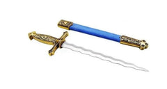 Square Compass Masonic Sword Knife Snake Flaming Blade Blue 13.6"