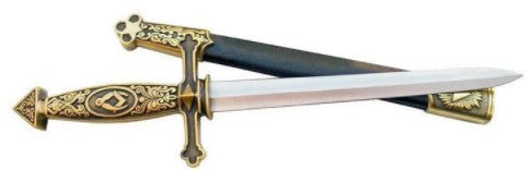 Square Compass Pyramid Masonic Sword Knife W/ Scabbard 24.1"