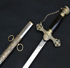 Knight of St. John Masonic Sword Brass Gold 38"