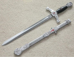 Masonic Knights Templar Sword Knife Red Cross W/ Scabbard 22"