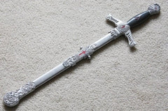 Masonic Knights Templar Sword Knife Red Cross W/ Scabbard 22"