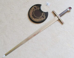 Knight Templar Red Cross Sword W/ Crescent Wall Mount 40"