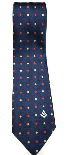 Masonic 100% silk Colored polkadot Tie with Logo