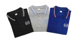 Polo Shirt with Square Compass Embroidery Logo [Black, Grey, Blue]