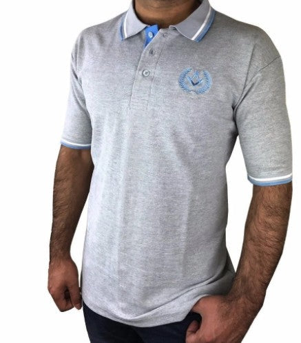 Polo Shirt with Square Compass Embroidery Logo [Black, Grey, Blue]