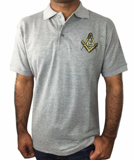 Classic Polo Shirt with Embroidered Square Compass & G [Multiple Colors]