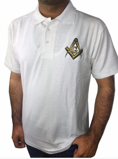 Classic Polo Shirt with Embroidered Square Compass & G [Multiple Colors]