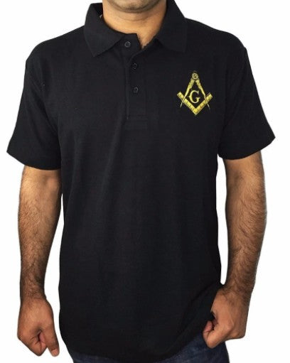 Classic Polo Shirt with Embroidered Square Compass & G [Multiple Colors]