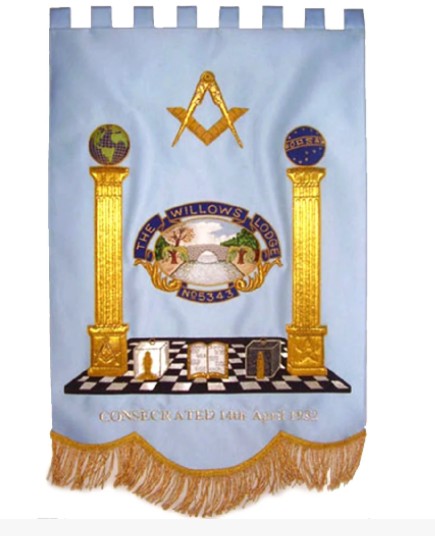 Gold Wire Handmade Embroidered Masonic Banners