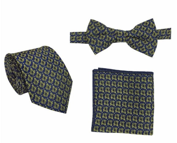 Masonic Regalia Tie, Bow Tie and Handkerchief Set