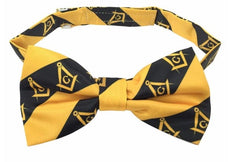 High Quality 100% Silk Masonic Bow Tie Yellow and Black