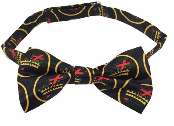 High Quality 100% Silk Masonic Knight Templar Bow Tie Black & Yellow